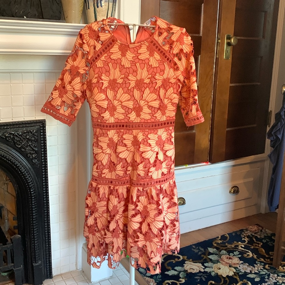 Kailee lace tiered‎ midi. Worn once. 229 retail